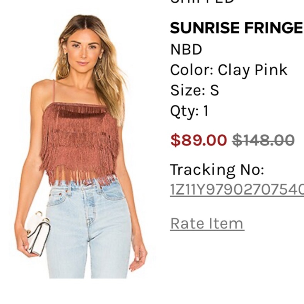 NWT NBD fringe crop top